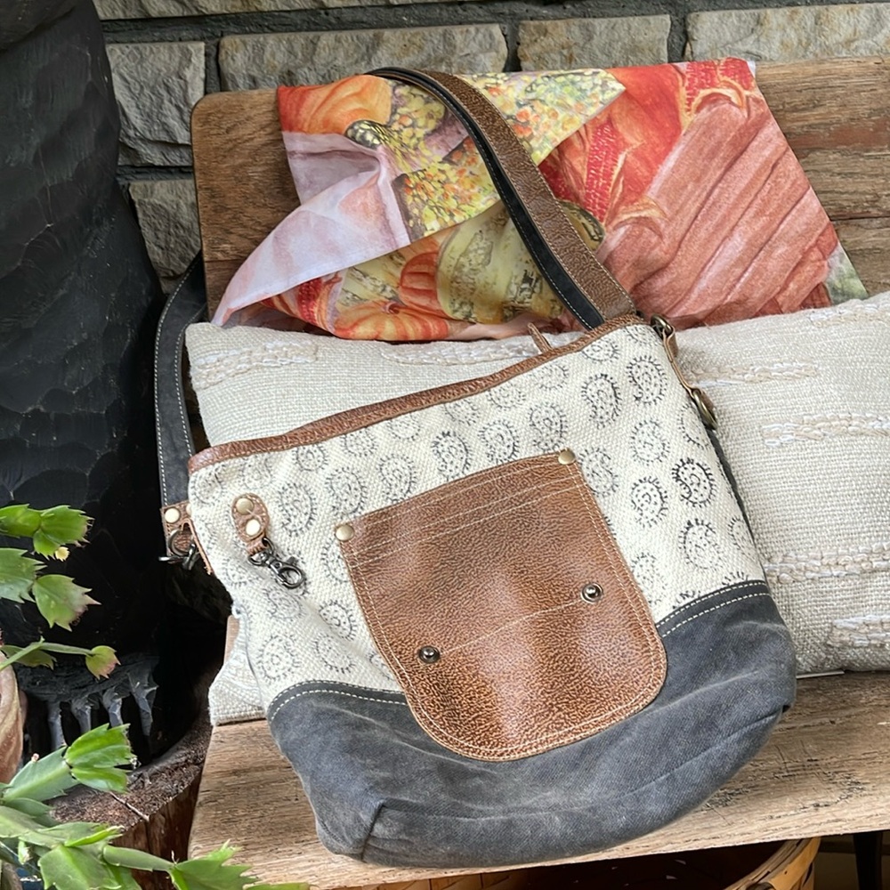 Myra Bag Brown and Gray Crossbody